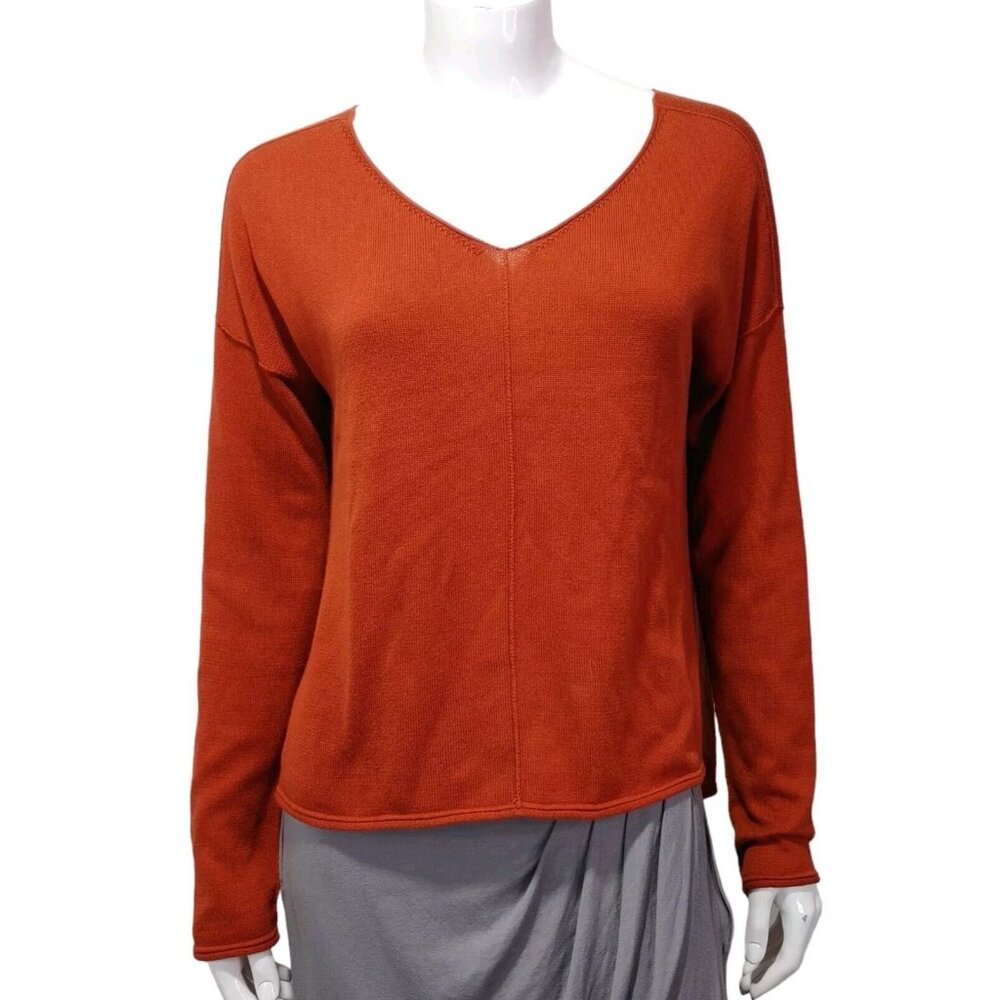 Peruvian Connection Long Sleeve V Neck Tee Women's Size Medium